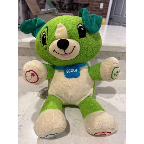 Leapfrog Other - LeapFrog My Pal Scout Talking Plush Dog Green Blue Collar Educational Toy